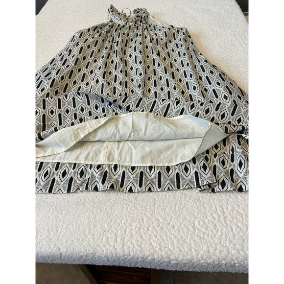 Banana Republic Dress Women's Sz S White/Black Boho Loose Fit Geometric Lined - Picture 5 of 8